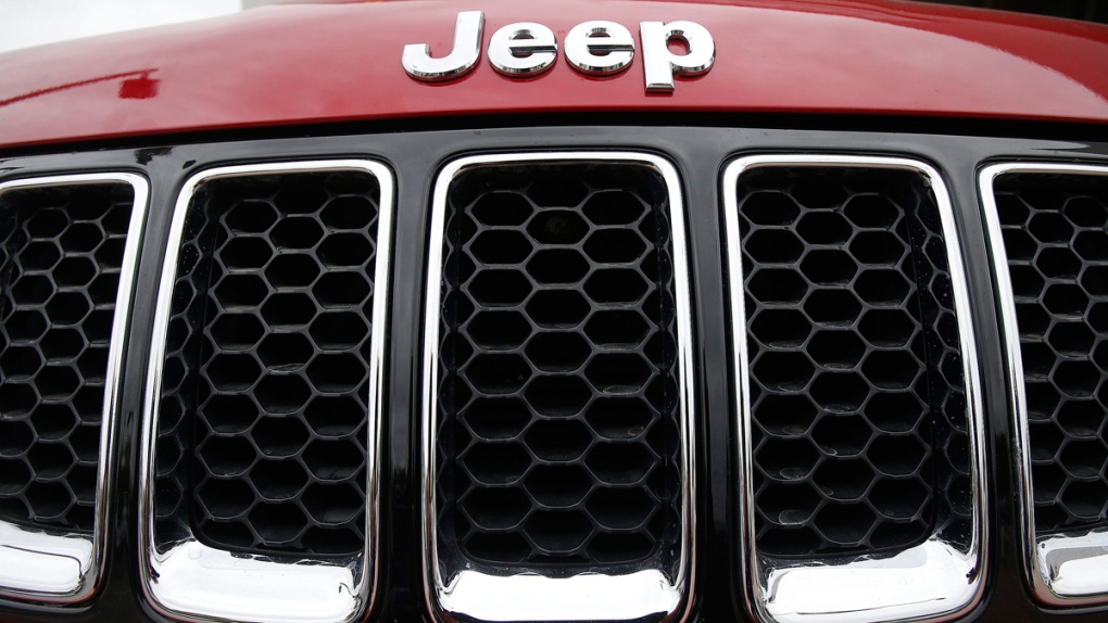 The Jeep logo on a Cherokee