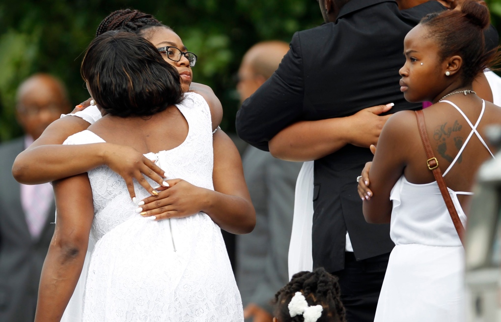 Mourners at Sandra Bland funeral 