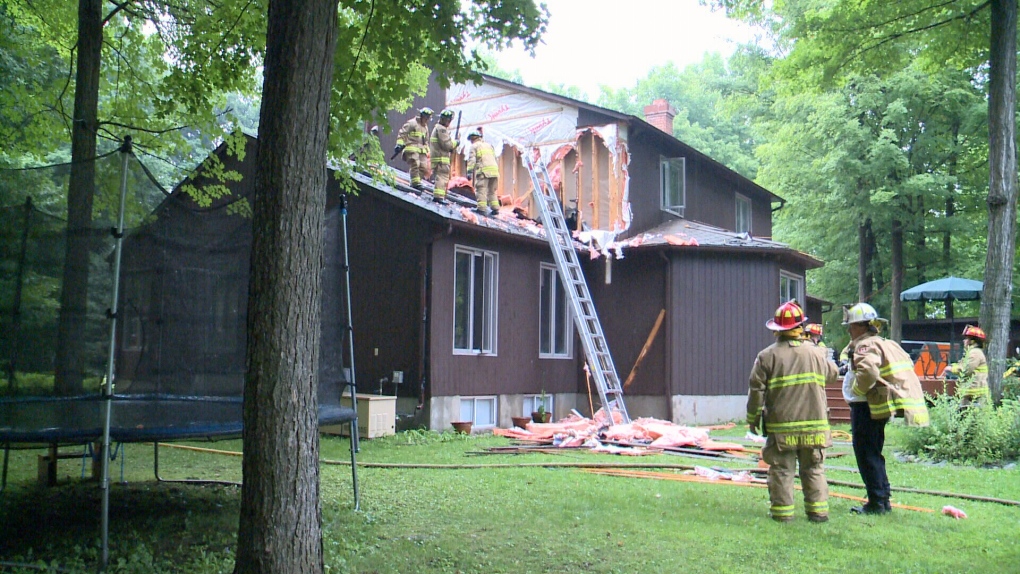 House struck by lightning in Cumberland