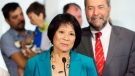 Olivia Chow, left, and NDP Leader Tom Mulcair hold a press conference in Toronto on Tuesday, July 28, 2015. (Darren Calabrese / THE CANADIAN PRESS)