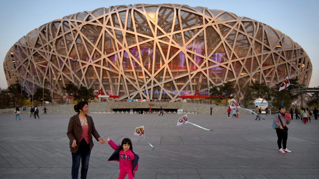 Girl at Olympics Beijing National Stadium