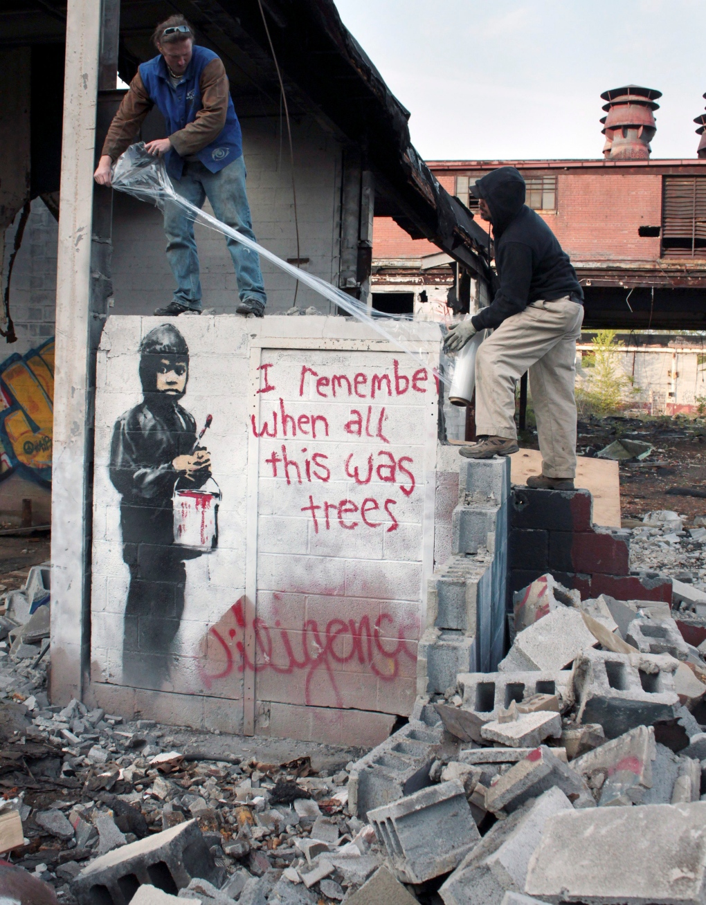Banksy art in Detroit