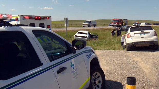 Multi-vehicle crash, Trans-Canada Highway, traffic