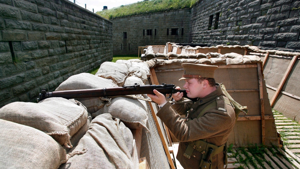 replica First World War trench at the Halifax Cita