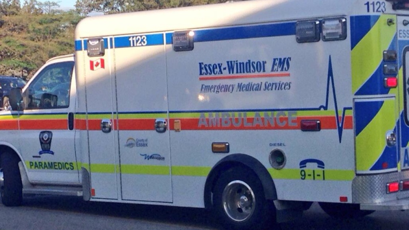 An Essex-Windsor EMS vehicle is seen in Windsor, Ont. (Melissa Nakhavoly / CTV Windsor)