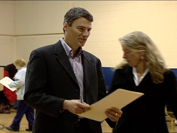 Vision Vancouver candidate Gregor Robertson casts his vote in the B.C. civic election Sat. November 15, 2008.