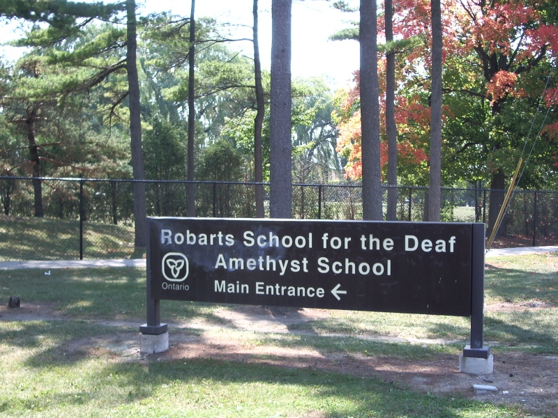 Robarts School for the Deaf entrance is pictured. 