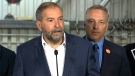 NDP Leader Tom Mulcair campaigns in Mascouche, Que, Tuesday, Aug. 11, 2015.