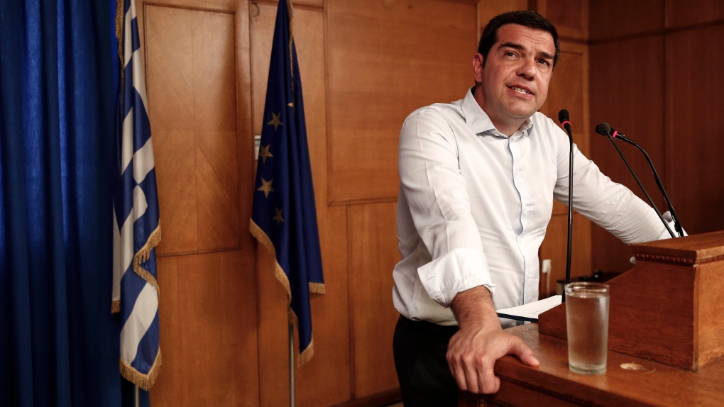 Alexis Tsipras giving speech