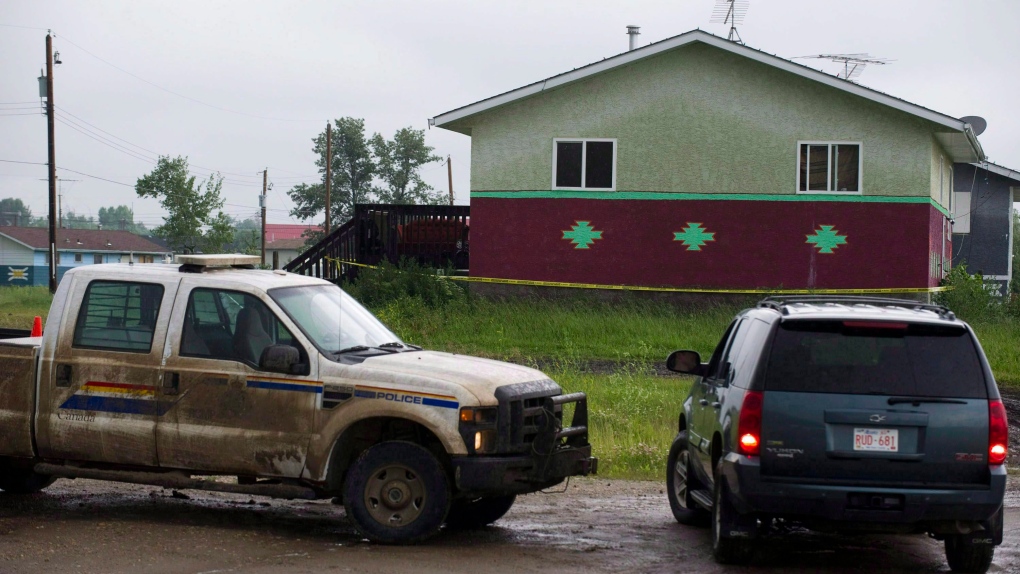Cars outside home inSamson Cree Nation