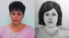 Cheryl Gannon is seen in 1997, left, and in an age enhancement, right, in these images provided by the OPP.
