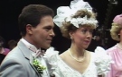 Trevor and Lynn Bright are seen in this image from their wedding, which was also the May 8, 1987 broadcast of 'Be My Guest'.