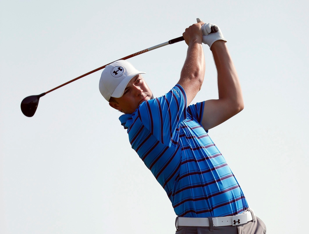 Jordan Spieth hits drive at PGA Championship 