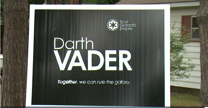 Darth Vader election sign