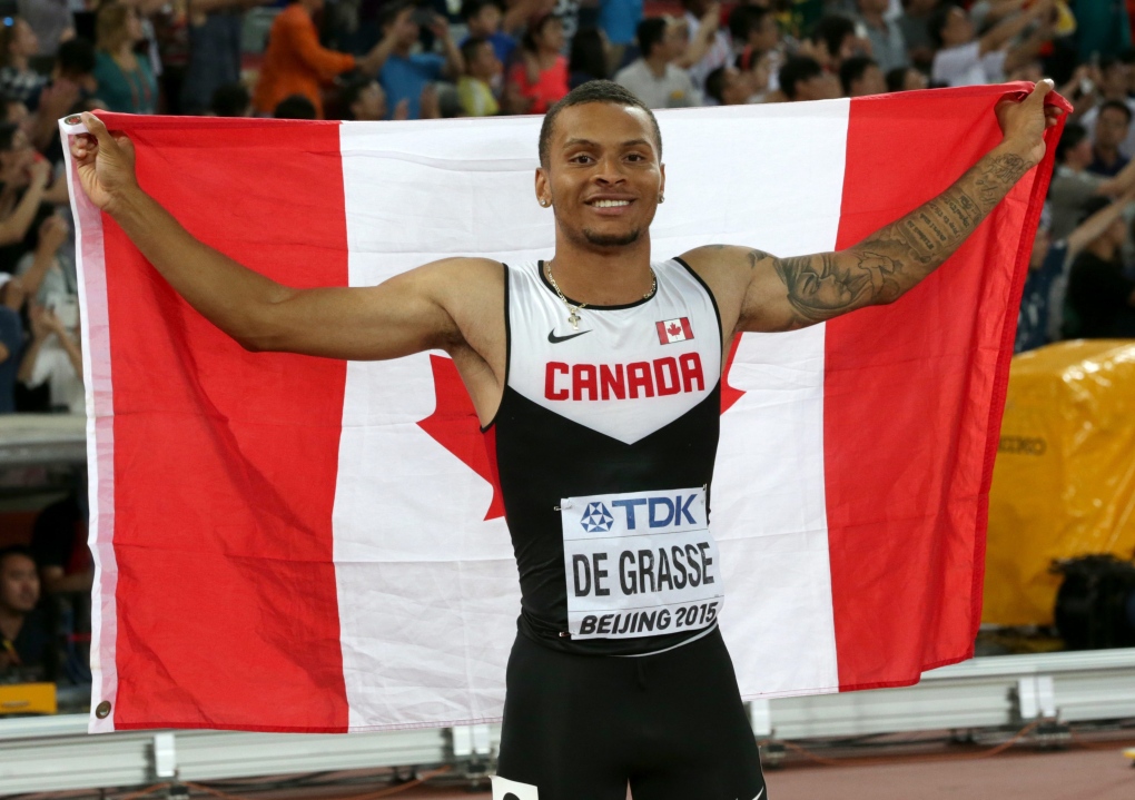 Andre De Grasse ties for bronze at worlds