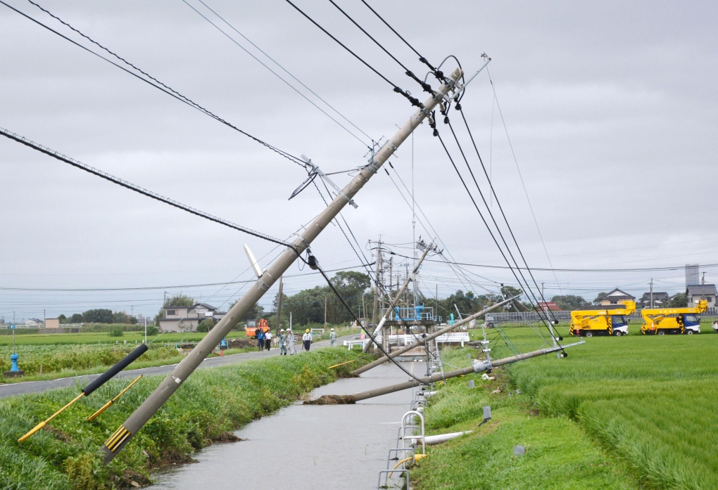 Typhoon Goni in Kamimine, Japan