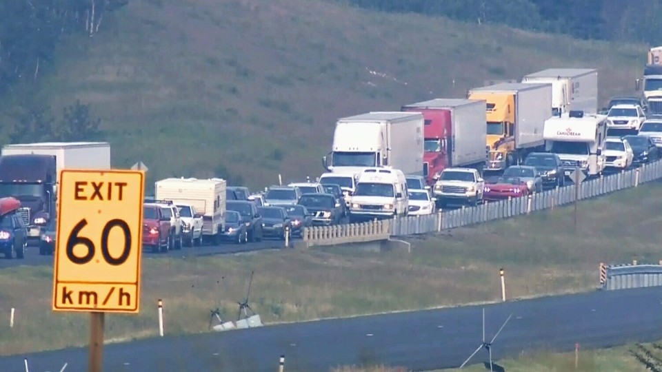Trans Canada Highway traffic jam