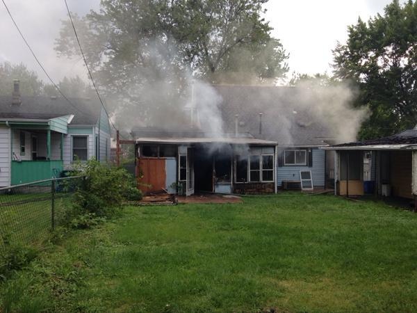 A fire on Felix Avenue is being called arson in Windsor, Ont., on Tuesday, Aug.25, 2015. (Chris Campbell / CTV Windsor)