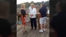In an image from this video taken by the shooter, Alison Parker, left; interviewee Vicki Gardner, centre; and cameraman Adam Ward, right are seen.