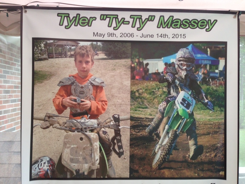A memorial photo of Tyler Massey can be seen on Wednesday, Aug. 26, 2015. (Heather Butts/ CTV Barrie)