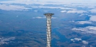 An artist's depiction of a Canadian-based company's proposed space elevator
