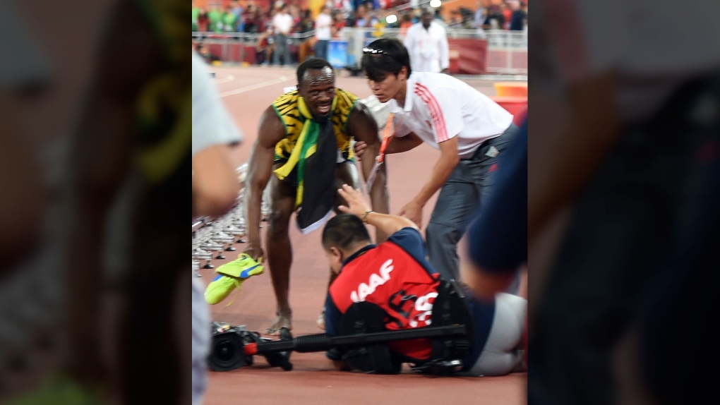 Usain Bolt knocked over by segway