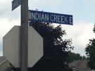 The Indian Creek Road sign in Chatham, Ont., on Friday, Aug. 28, 2015. (Chris Campbell / CTV Windsor)