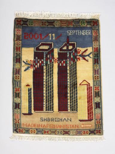 This rug, depicting the terrorist attack on the World Trade Centre, was sold during an online auction hosted by Ritchies.