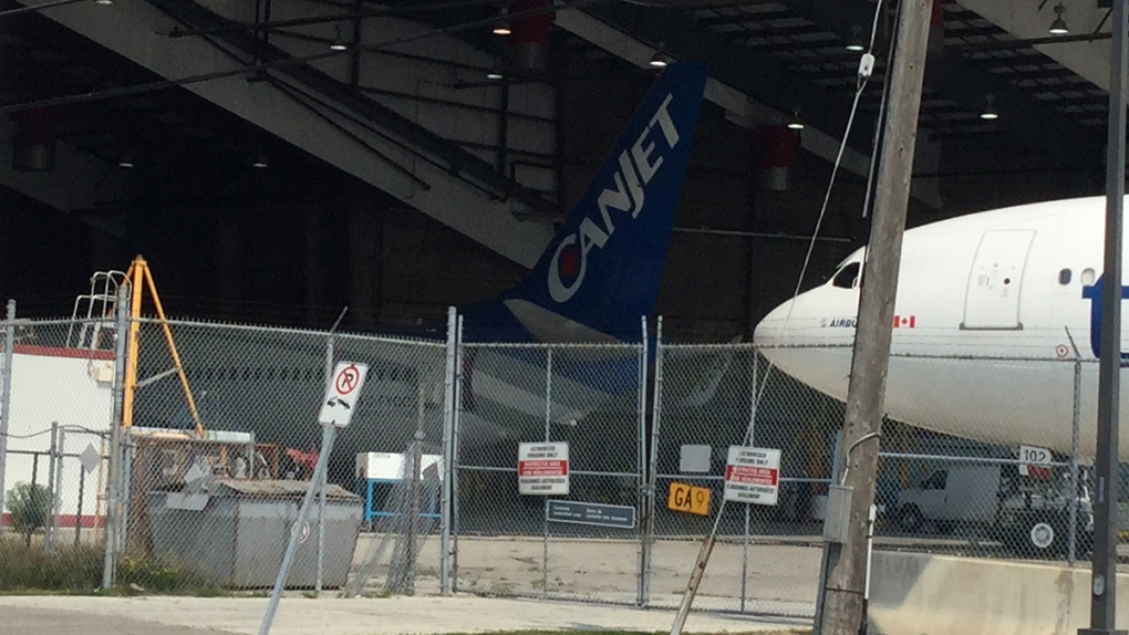 A CanJet plane at Pearson Airport