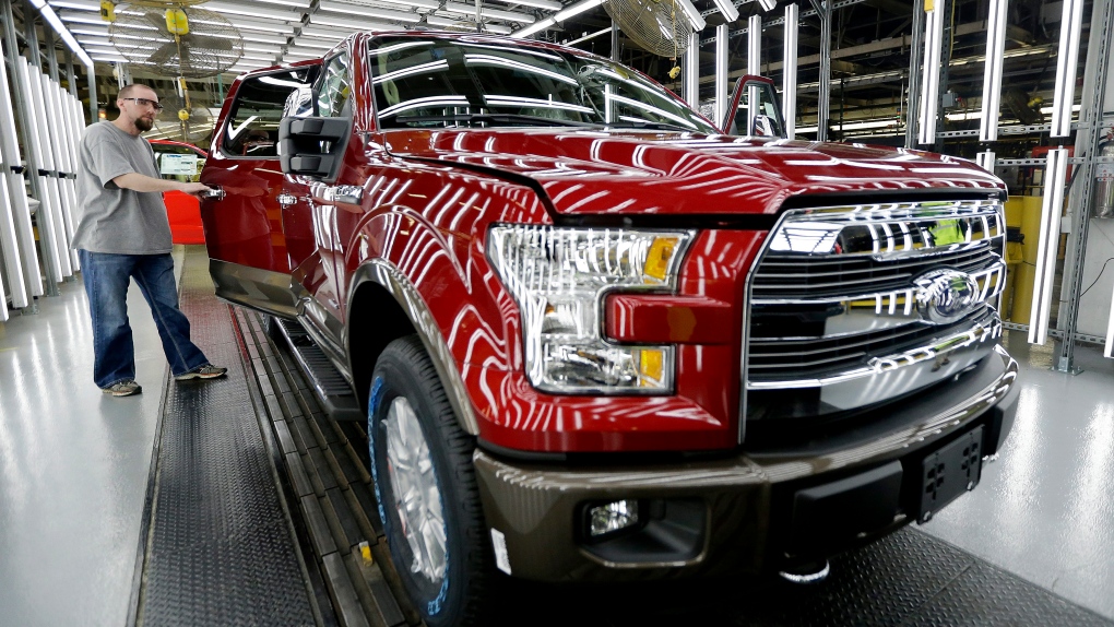 Ford F-150 on assembly line