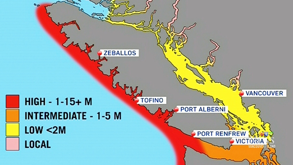 british columbia earthquake map Earthquake Could Kill 1 500 In Greater Victoria Ctv News british columbia earthquake map