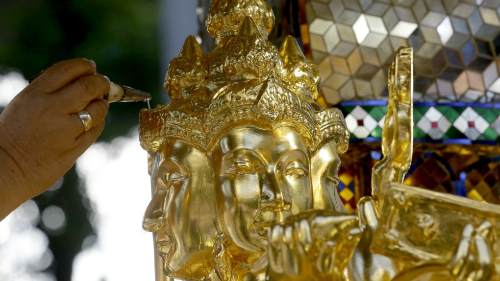 Restored statue in Bangkok shrine