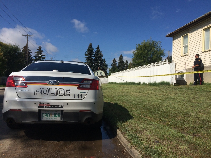Police investigate a shooting that left a 15-year-old Saskatoon boy dead Sept. 7, 2015. (Angelina Irinici/CTV Saskatoon)