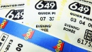 Lotto 649 tickets are seen in this file image. 