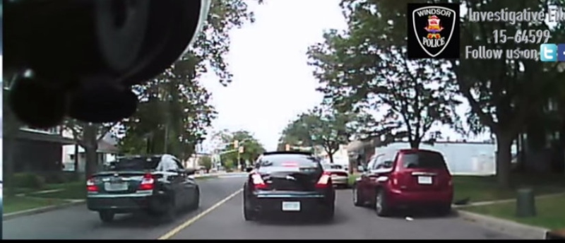 Windsor police release dash cam video of a drive-by shooting on Howard Avenue in Windsor, Ont. (Courtesy Windsor police/YouTube)