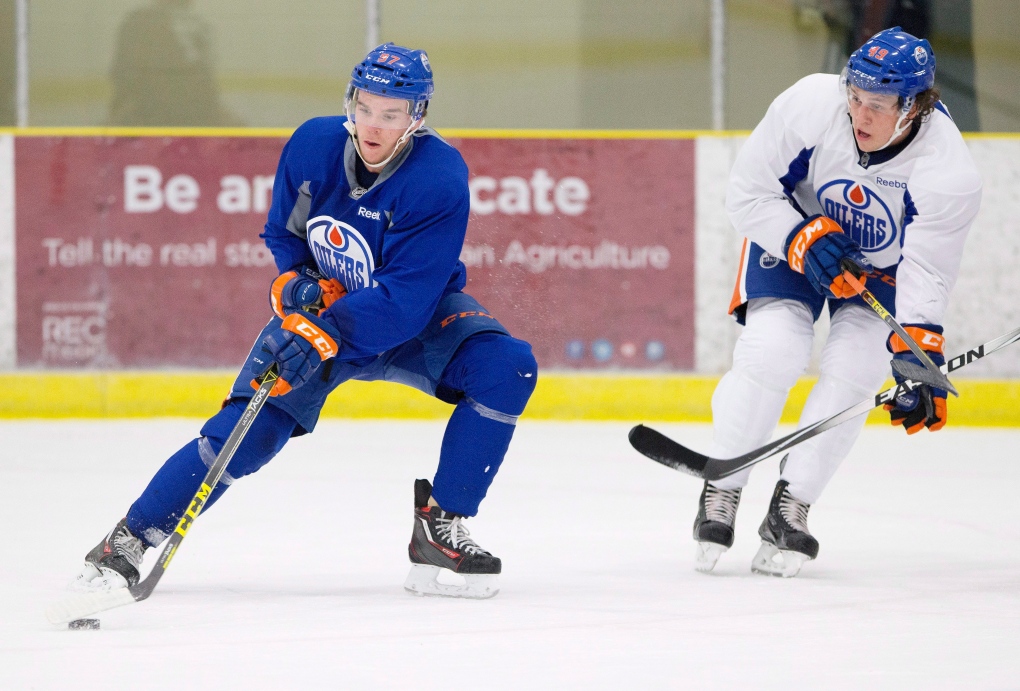 Connor McDavid at Oilers' training camp