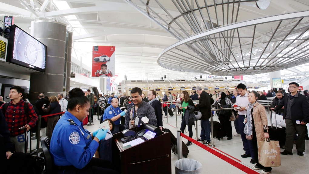 Security screening at JFK Airport