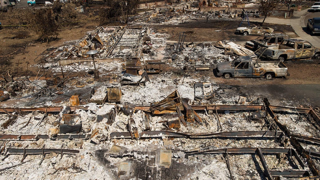 Damage from wildfires in California