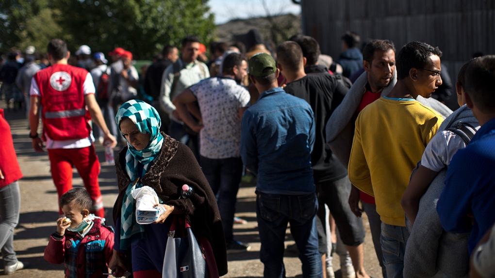 Refugees in Croatian town of Opatovac