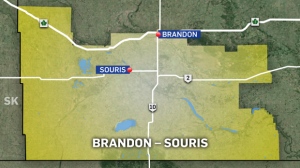 Brandon–Souris is the second largest riding in Manitoba. Its centres include Brandon, Souris, Killarney, Virden, Elkhorn, Wawanesa, Glenboro, Waskada, Turtle Mountain, part of Spruce Woods Provincial Park and Oak Lake reserve.
