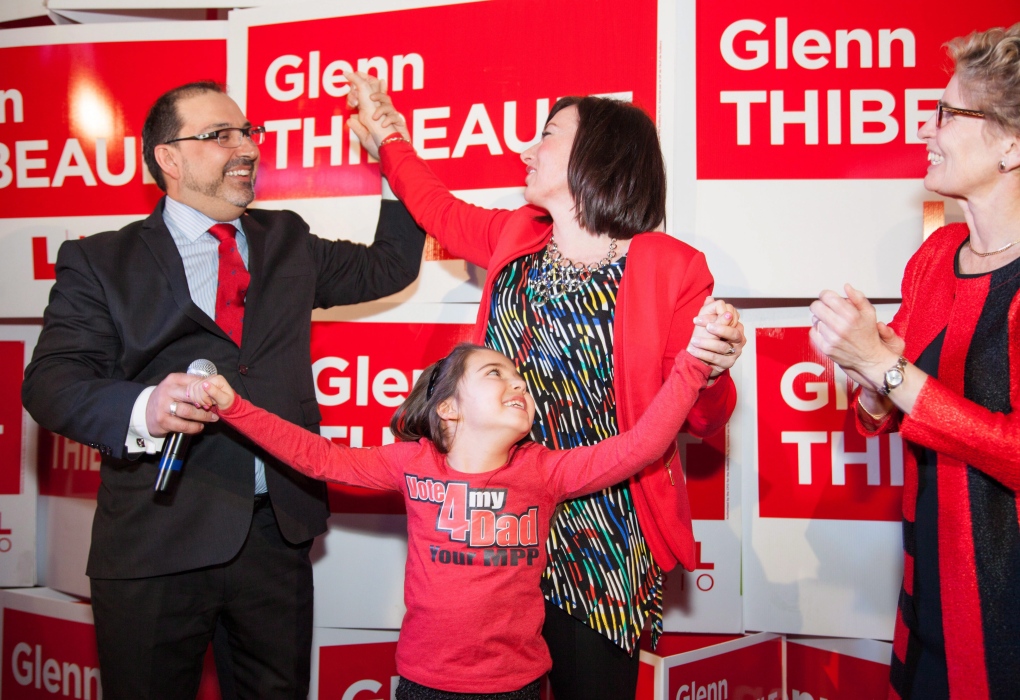 Glenn Thibeault celebrates a byelection win