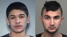 Surrey shooting suspects Shakiel Basra and Amarpreet Samra are seen in these undated RCMP images. Samra was arrested early Thursday morning, while Basra remains on the loose. 
