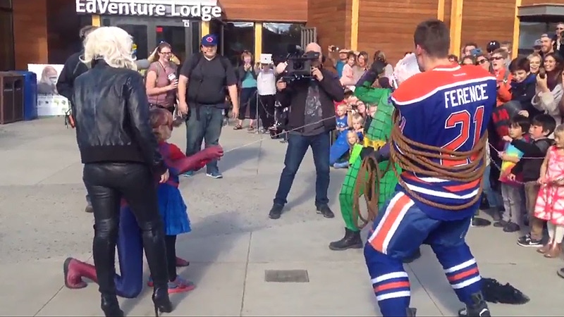 Spider-Mable saves Andrew Ference