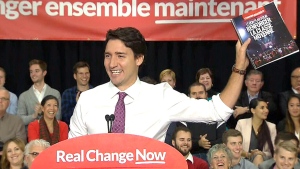 Liberal Leader Justin Trudeau in Waterloo, Ont., on Oct. 5, 2015.