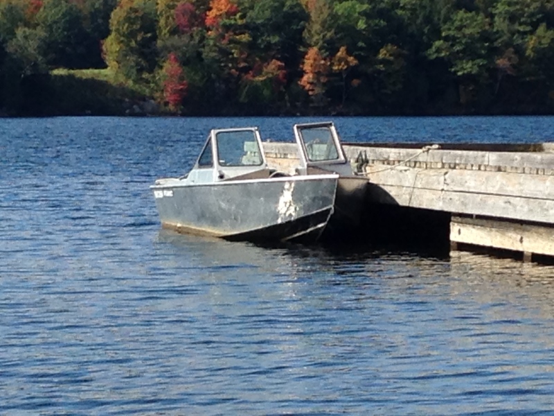 A boat sits on Lake Muskoka on Tuesday, Oct. 6, 2015. (KC Colby/ CTV Barrie)