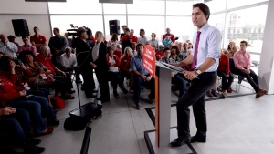 Liberal Leader Justin Trudeau speaks at a campaign event in London, Ont., on Wednesday, Oct. 7, 2015. (Paul Chiasson / THE CANADIAN PRESS)