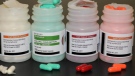 Police say items seized from a clandestine lab discovered in a Saskatoon home indicates someone may have been mixing substances and selling them as pharmaceutical products. The pharmaceuticals, pictured here, appear legitimate. (Saskatoon Police Service)