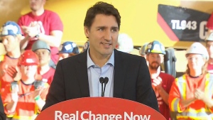 Liberal Leader Justin Trudeau speaks in Vaughan, Ont. on Thursday, Oct. 8, 2015. 