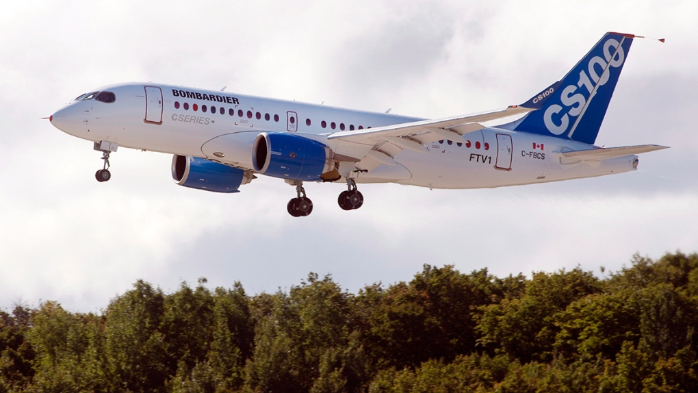 Bombardier's C-Series100 takes off