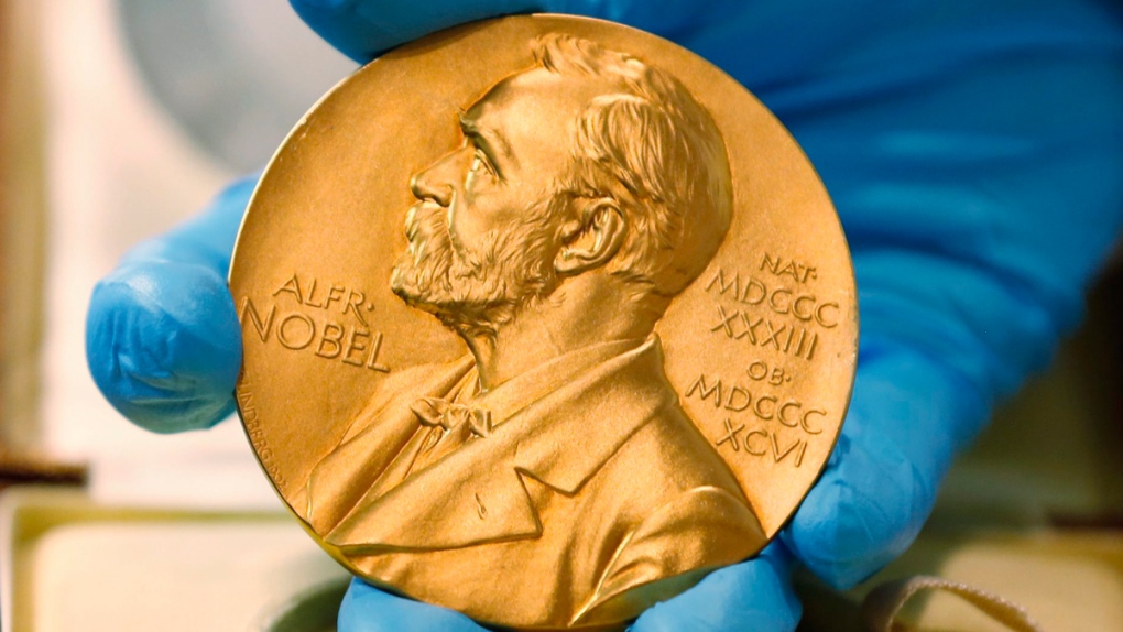 A gold Nobel Prize medal